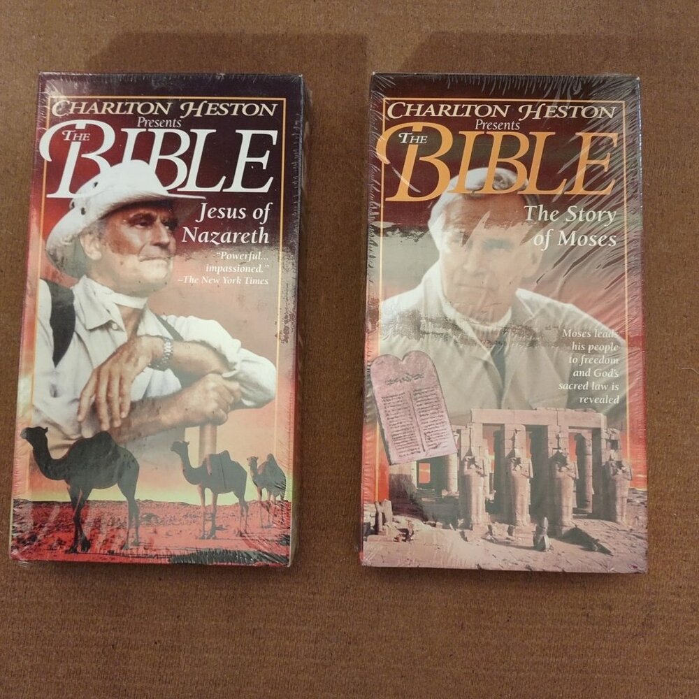 Charlton Heston -The Bible VHS Tapes Jesus Of Nazareth & The Story Of Moses-NEW